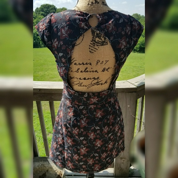 NWT free people mini dress cutout back w/ metal - Picture 2 of 5
